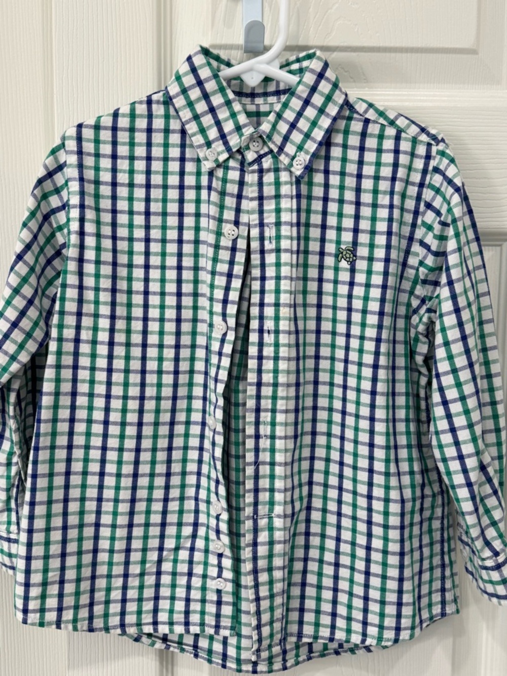 Boys' Green & Blue Plaid Button-Down Shirt